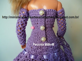 Vestido Longo de Crochê Com Luvas Para Barbie ou Susi Por Pecunia MillioM 13