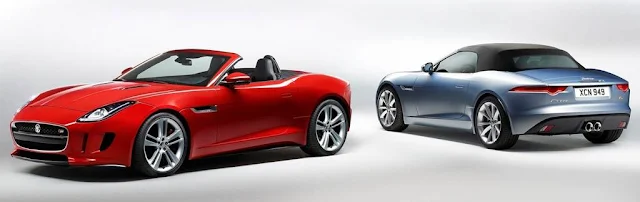 Jaguar F-Type 2013 perfil frontal e traseiro ( fechado )