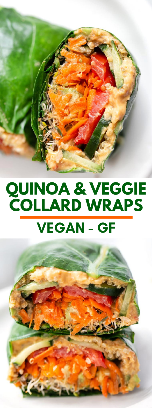 Quinoa & Veggie Collard Wraps #vegetarian #healthy