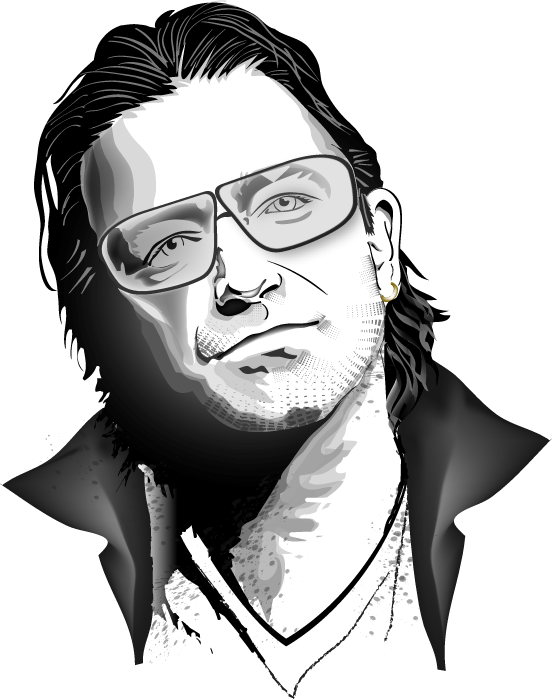 3d Vektor Bono Vox And Lenny Kravitz Vector Portraits