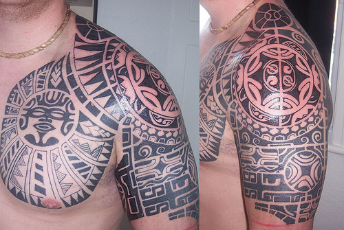 tribal shoulder tattoos for men