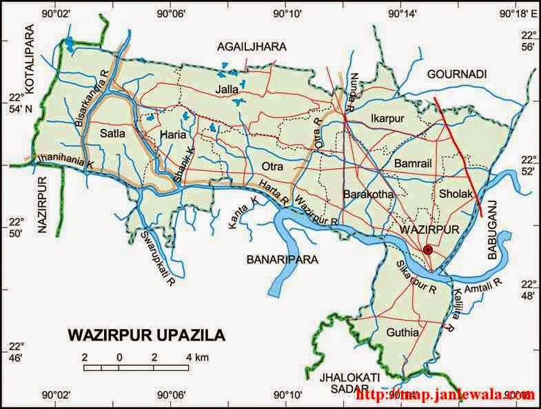 wazirpur upazila map of bangladesh