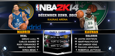 Euroleague 2K14: Real Madrid versus Zalgiris Kaunas