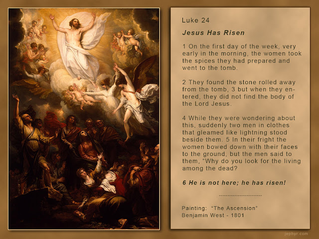 Luke 24: Jesus Has Risen — Painting: "The Ascension" - Benjamin West — 1801