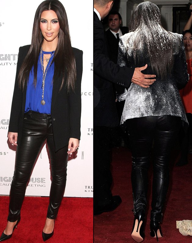 Kim Kardashian Attacked With Flour