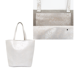 SILVER LACE LEATHER TOTE