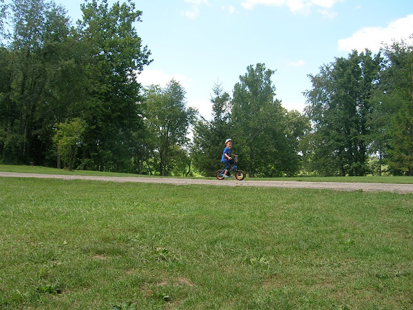 Quinn riding his bike like a pro...