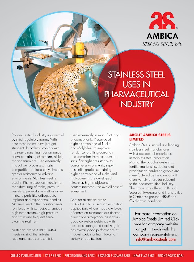 Stainless Steel Bars uses in Pharmaceutical Industries