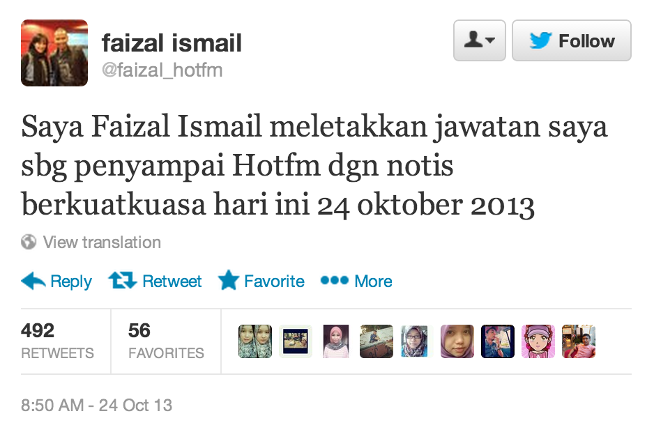 Faizal Ismail Letak Jawatan Deejay Hot FM - AsRaFF RuSLaN