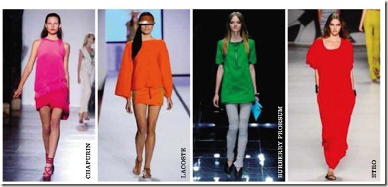 Vestidos de moda de colores fuertes
