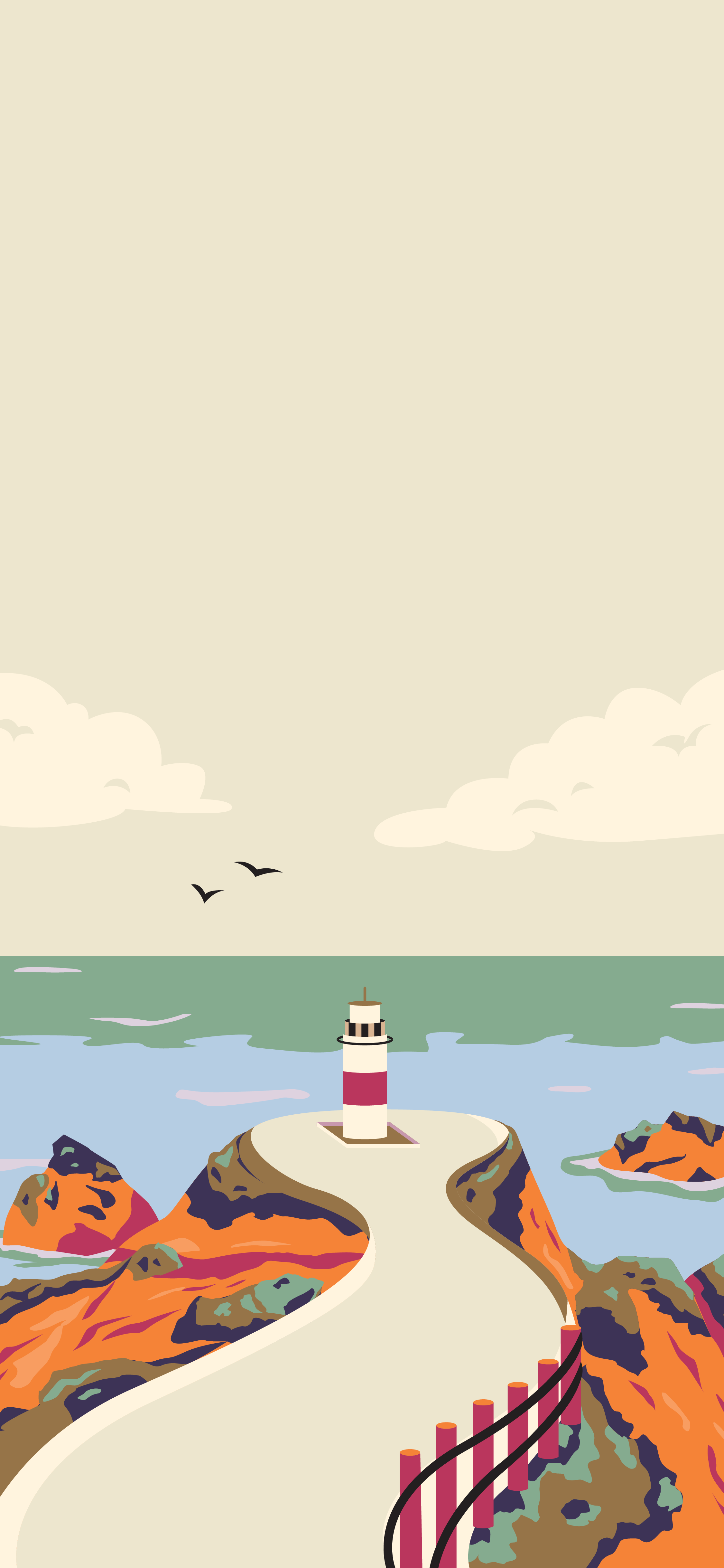 4K minimalist iPhone wallpaper - Lighthouse