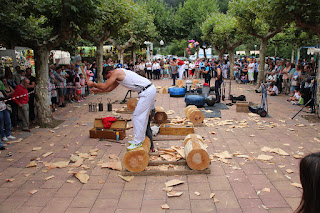 Exhibición de deporte rural en las fiestas de El Regato