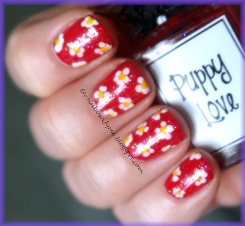 Whimsical by Pam: Puppy Love over red