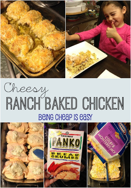 #WhatsForDinner, Cheese, Ranch, Ranch Chicken, Chicken Thighs, Family Friendly Recipes, Panko