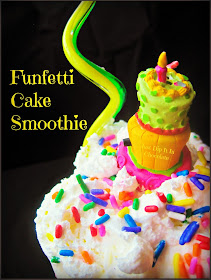 Funfetti Cake Smoothie, a delicious but light combination for the popular dessert, without the cake batter!