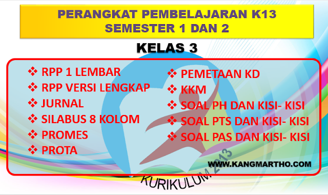 Perangkat Pembelajaran K13 Kelas 3 SD / MI Lengkap Terbaru