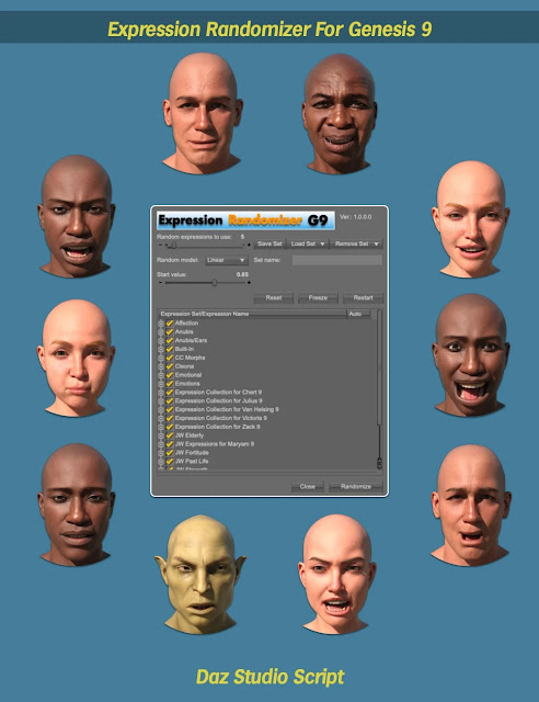 Expression Randomizer for Genesis 9: Revolutionizing 3D Character Expressions