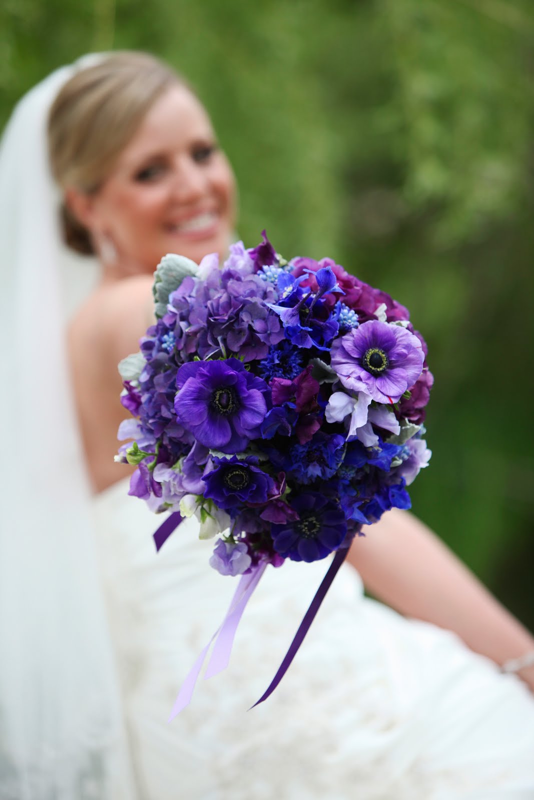 Blue and Purple Flower Bouquets