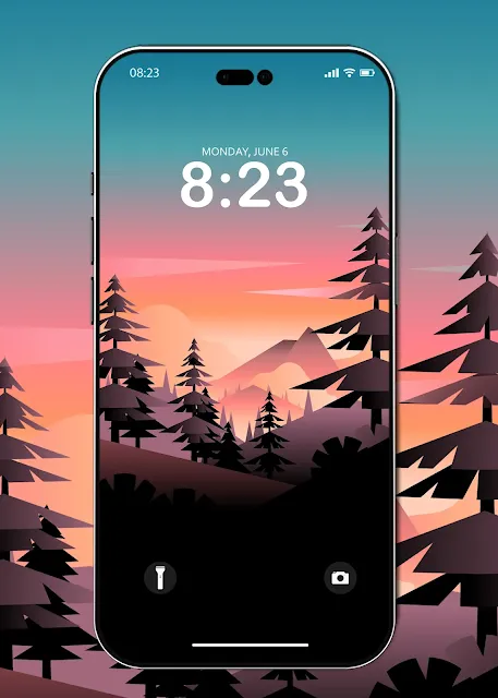 forest sunset background wallpaper for iphone and android mobile phone