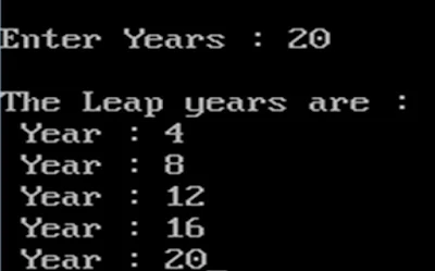 A C program to print all leap years from 1 to N, my knowledge to you dude