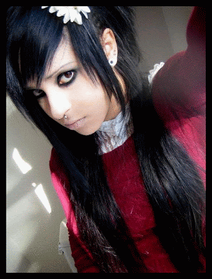 long black hair emo. Long Emo Black Hair Style With