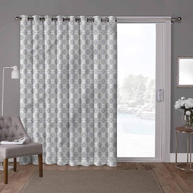 Soundproof Room Divider Curtains, Grey,Four Leaf Petals Square Form, W52 x L96 Inch Privacy Blinds for Patio