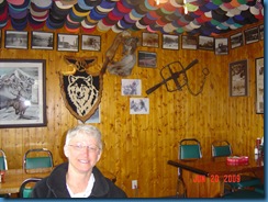 Eating breakfast at the Toad River Lodge