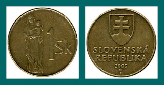 S18 SLOVAKIA 1 KORUNA COIN XF (1993-2008)