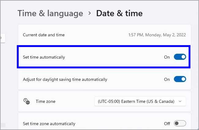 2-set-time-automatically-windows-11