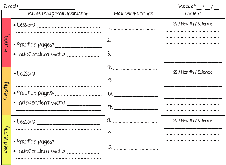 Teacher Lesson Plan Template