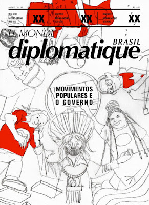 Sketch para capa da Le Monde Diplomatique Brasil por Luciano Salles