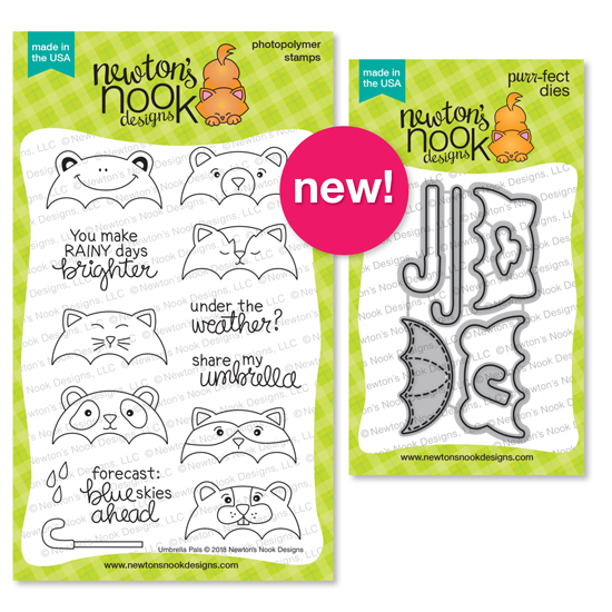 Umbrella Pals Stamp Set and Die Set by Newton's Nook Designs #newtonsnook #handmade