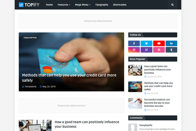 Topify - Responsive Blogger Template