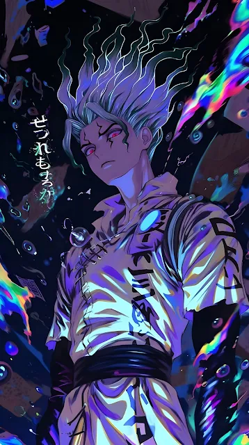 Senku Ishigami – Dr. Stone Anime 4K Wallpaper (Epic Neon Style)