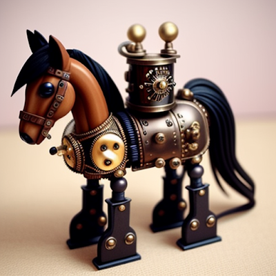Steampunk Horse Statue Miniature 3D amazingwallpapersa blogspot com (1)