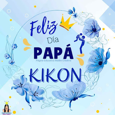 Solapín Feliz Día del Padre - Nombre Kikon para imprimir gratis