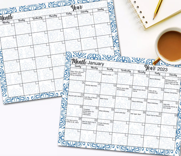 Editable Calendars