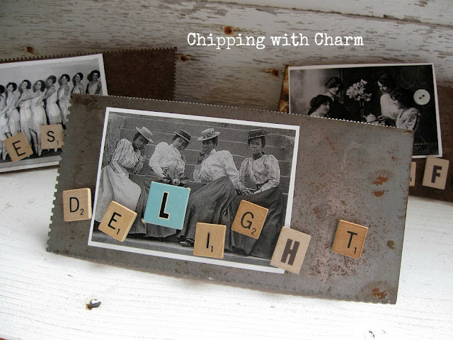 Chipping with Charm: Repurposed Trowel Photo Holders...www.chippingwithcharm.blogspot.com