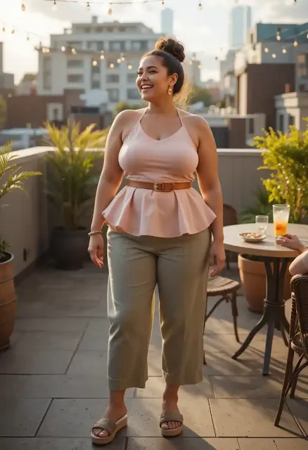 Peplum Top with Culottes