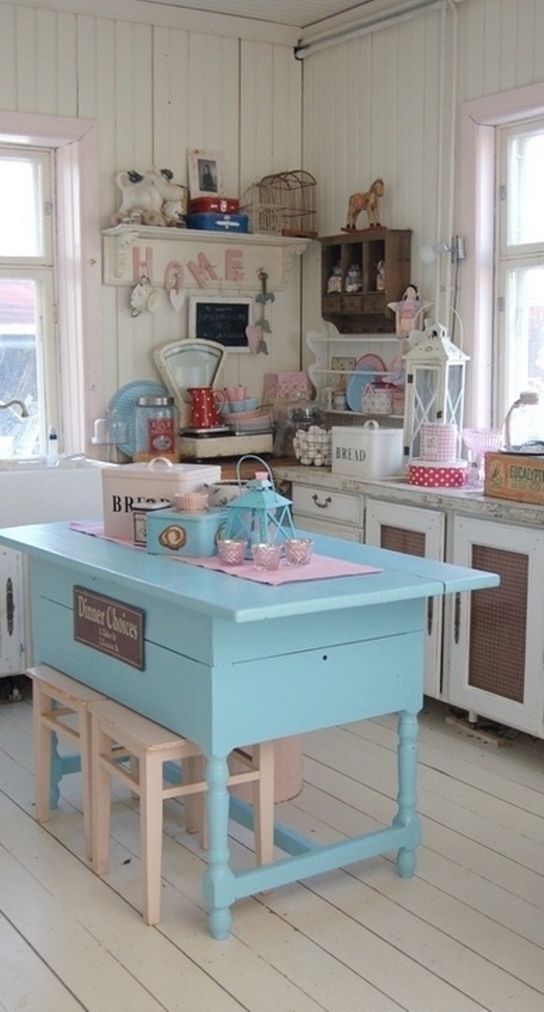 This Cheap  Vintage  Shabby Chic Style Kitchen  Design and 