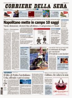 Corriere della Sera del 31 Marzo 2013 | ISSN 1120-4982 | TRUE PDF | Quotidiano | Cronaca | Politica
Il Corriere della Sera è uno storico quotidiano italiano, primo per diffusione, con 445.000 copie di media giornaliera nel luglio 2012. Ha sede a Milano ed è pubblicato da RCS MediaGroup.
Il Corriere della Sera nacque nel febbraio del 1876 quando Eugenio Torelli Viollier, direttore de La Lombardia, e Riccardo Pavesi, editore della medesima, decisero di fondare un nuovo giornale.