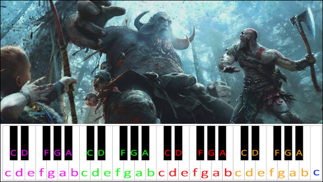 Overture by Bear McCreary (God of War) Piano / Keyboard Easy Letter Notes for Beginners