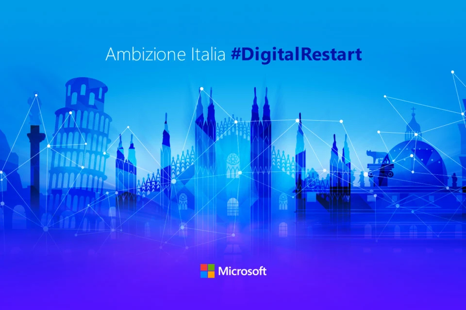 #DigitalRestart | Microsoft investe 1,5 miliardi di dollari in Italia