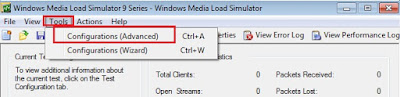 Windows Media Load Simulator configurations advanced