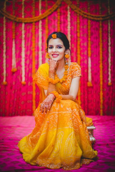 Beautiful birdal photoshoot during haldi ceremony