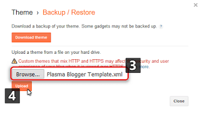 upload  blogger template