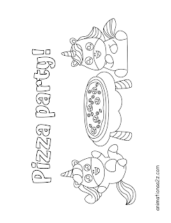 Unicorns in a pizza night