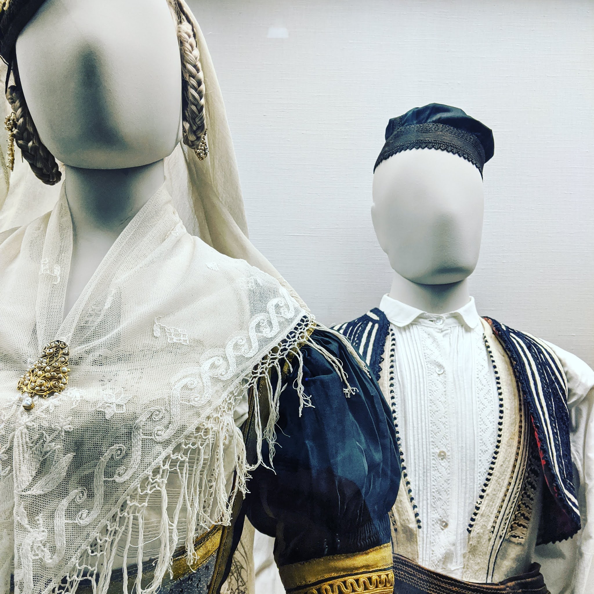costumes on models in the Benaki Museum, one of the best things to see during a weekend in athens