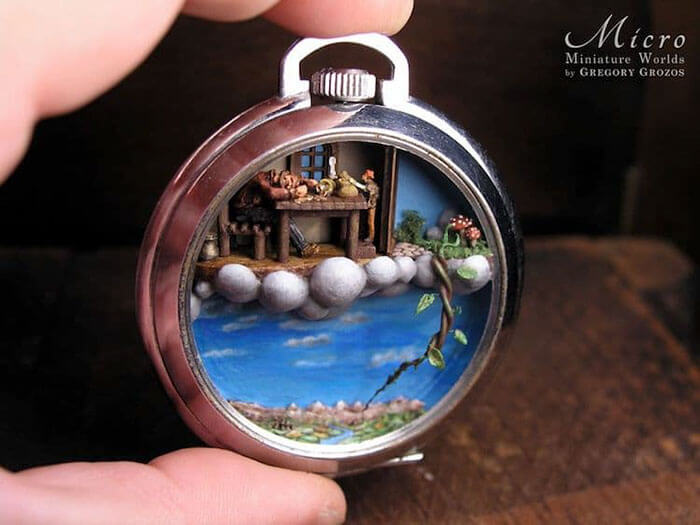 28 Beautiful Pictures Of Pocket Watches Transformed Into Miniature Worlds