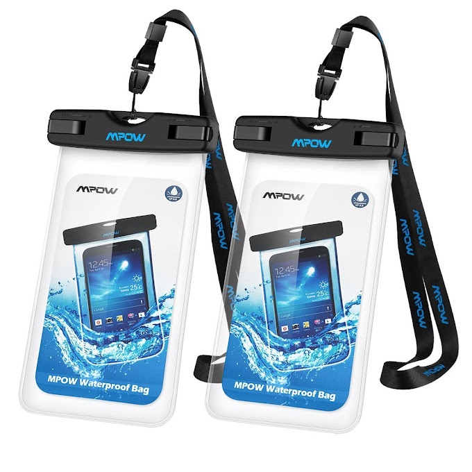 Mpow Universal Waterproof Case, IPX8 Waterproof Phone Pouch Dry Bag for iPhone X/8/8plus/7/7plus/6s/6/6s plus Samsung galaxy s8/s7 Google Pixel HTC10 (Clear 2-Pack)